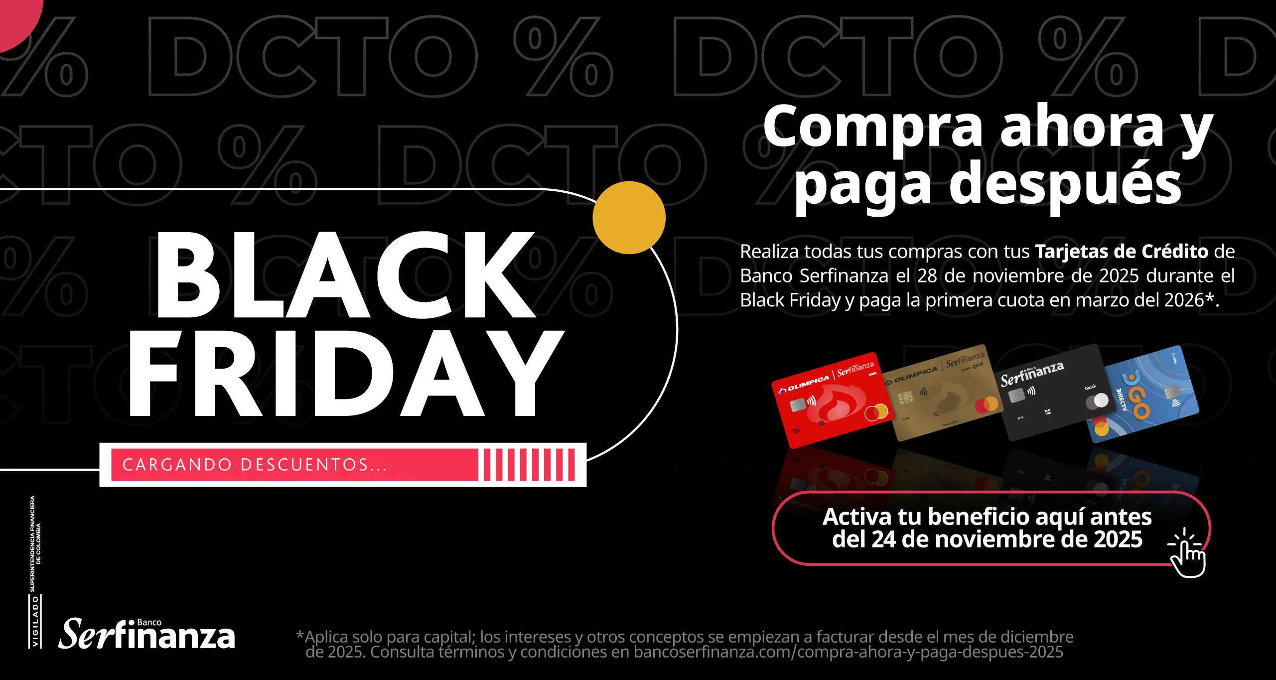 250x1364 px Banner POP UP Serfinanza BLACK FRIDAY compra ahora y paga despues
