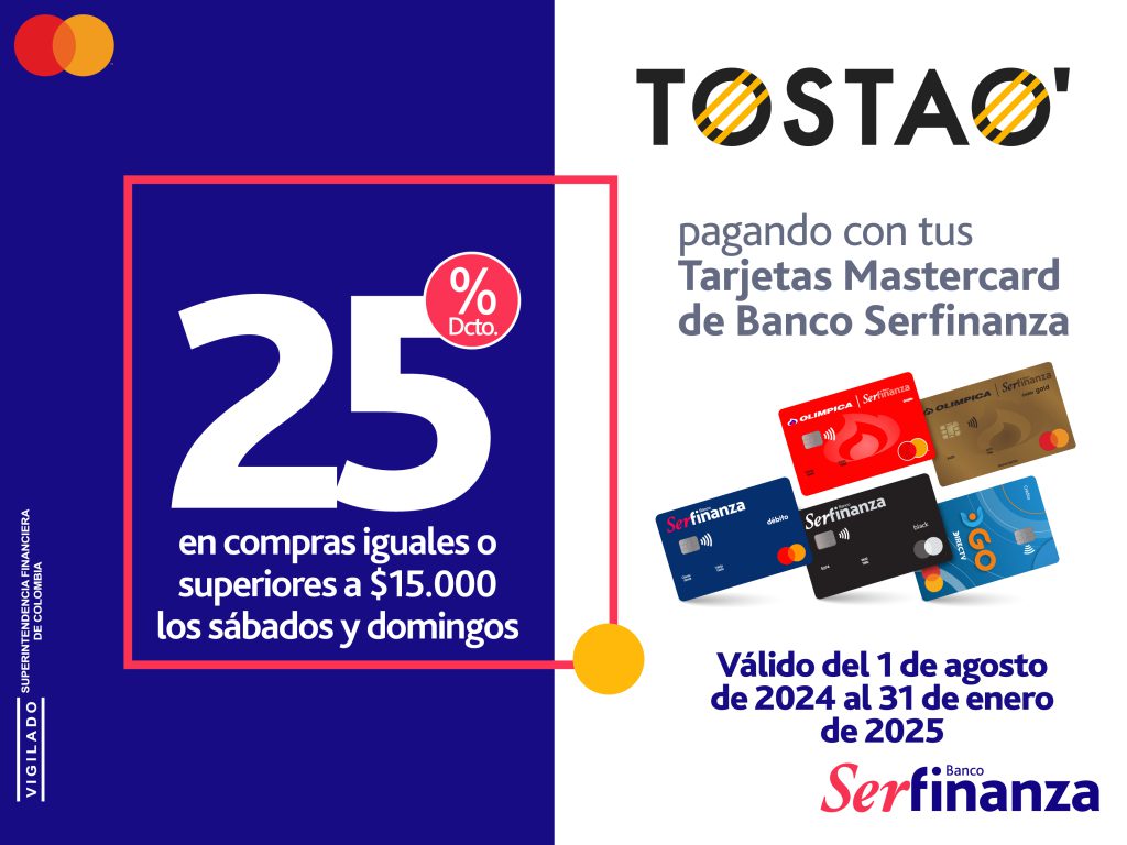 Tostao 25% Mastercard Banner