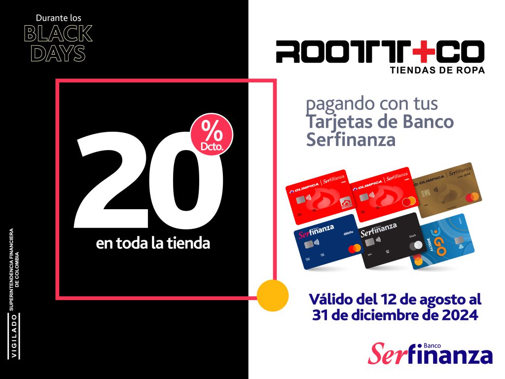 ROTT+CO 20% hasta el 31 de 2024 Banner Black Days